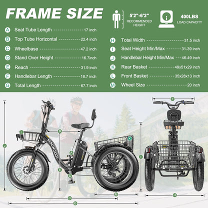 Mooncool 750W Electric Tricycle